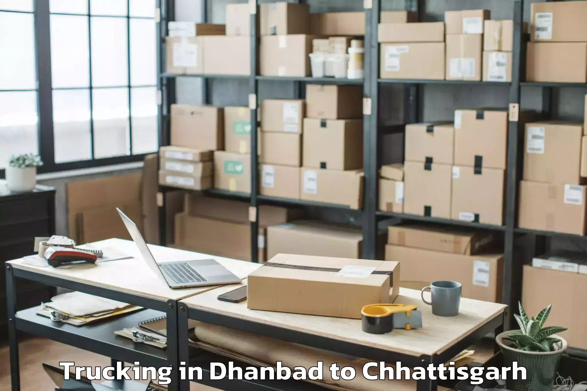 Easy Dhanbad to Dabhra Trucking Booking